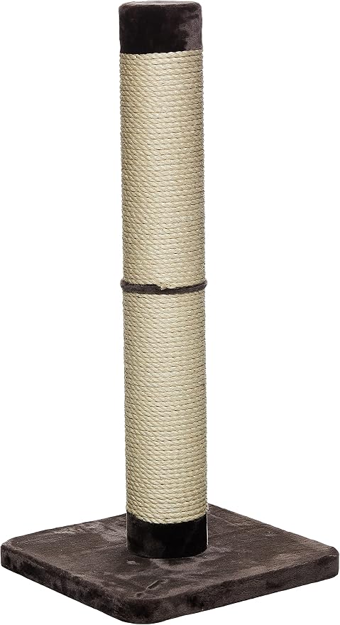 MidWest Homes for Pets Feline Nuvo Grand Forte Scratching Post, 41 Inches Tall, Heavy-Duty Sisal Post with Wide Base, Thick Brown Faux Fur, for Large and Multi-Cat Households