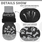 KOOLTAIL Dog Socks Shoes for Hot Pavement to Prevent Licking Paws, Winter Dog Boots&Paw Protector for Hardwood Floors Anti Slip,Traction Control Grip Booties for Small Medium Large Senior Dog,Black XL