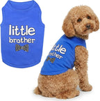 Parisian Pet Dog Shirt – 100% Cotton Shirts for Large Dogs – Blue Sleeveless Pet Clothes – Lightweight and Breathable Dog Apparel – Boy Little Brother Dogs Clothes - Stretchy Pet T Shirts