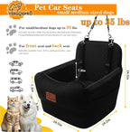 Dog Booster Car Seat for Medium/Small Sized Dogs,Memory Foam and Ultra Soft Fabric Car Pet Bed,Portable Travel Safety and Comfortable Dog Carseat with Washable Removable Cover,Thick Cushion（M-Black）