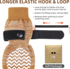 PUPTECK Anti Slip Dog Socks with Double Grippers for Hardwood Floors, Shoes for Hot/Cold Pavement, Boots & Paws Protectors to Prevent Licking, Traction Booties for Senior Small Large Dogs