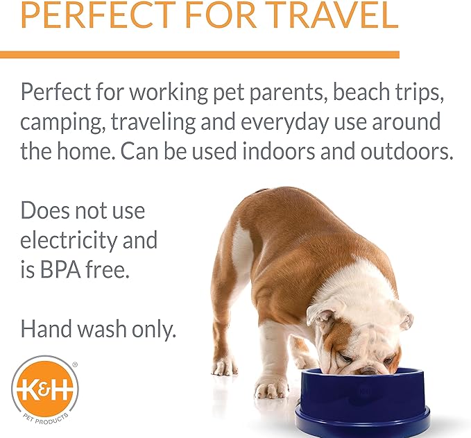 K&H Dog Water Bowl, Coolin' Pet Bowl, Ice Cold Pet Dish, 96 Ounces | Summer Cooling Water Bowl for Small, Medium & Large Dogs & Cats, Stays Cool and Fresh, Insulated BPA-free, Indoor Outdoor