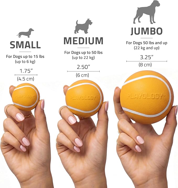 Playology Dog Toys | Squeaky Chew Ball for Large Dogs | Cheddar Cheese Scented Jumbo Dog Ball | Bouncy Floating Chew Toys for Fetch