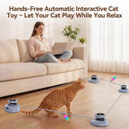 Jripae Interactive Cat Toys for Indoor Cats DIY Multi-Track Chase | Adjustable Speed,Electric Moving Treadmill Feather lure Toy Self-Play for Bored Kittens Adult Cats Hunt Instinct Exercise Run