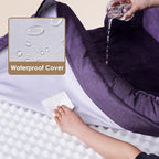 EHEYCIGA Orthopedic XXL Dog Bed, Waterproof Washable XL Big Pet Bed 52" | Non-Slip Bottom and Egg-Crate Memory Foam Extra Large Pet Couch Bed with Washable Removable Cover, Purple