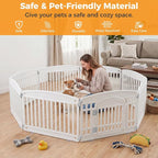 NEWBULIG Dog Playpen 6-Panel, 24IN Puppy Playpen, Stable Dog Play Pen Indoors Outdoor with Secure Locking Door, Plastic Pet Fence for Small & Medium Dogs