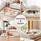 INVENHO Jumbo Orthopedic Dog Bed for Extra Large Dogs, Waterproof, Egg-Crate Foam Dog Couch Bed with Washable Removable Cover, Waterproof Lining and Nonskid Bottom