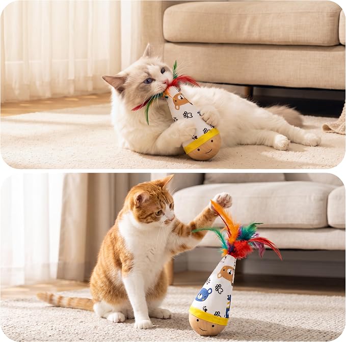35 Pcs Interactive Cat Toys for Indoor Cats, S-Shaped Kitten Play Tube Toy | Collapsible & Space-Saving Cat Tunnel, Cat Wobble Toy, Cat Scratching Pad, Boosts Mental & Physical Health, Gift Box for Cat