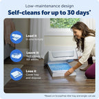 PetSafe ScoopFree Crystal Pro Legacy Front-Entry Self-Cleaning Litter Box | Hands-Free Automatic Cleaning, Advanced Odor Control, Health Counter Display, Includes 1 Disposable Crystal Litter Tray