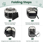 Love's cabin Pet Puppy Dog Playpen, Large Dog Tent Crates Cage Indoor/Outdoor, Portable Playpen for Cat, Foldable Pop Up Dog Kennel Playpen with Carring Case, Removable Zipper Top, Grey