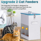 Automatic Cat Feeder for 2 Cat, 42cups/10L Automatic Pet Feeder for Dogs and Cats, Multiple Cats Feeder Outdoor Large Capacity Galvanized Steel Gravity Pet Dog Dry Food Dispenser (10L)