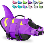 Fragralley Dog Life Jacket Shark, Dog Life Vest Adjustable Ripstop, Dog Swimming Safety Vest with Superior Buoyancy & Rescue Handle for Small Medium Large Dogs, Swim, Pool, Beach, Boating