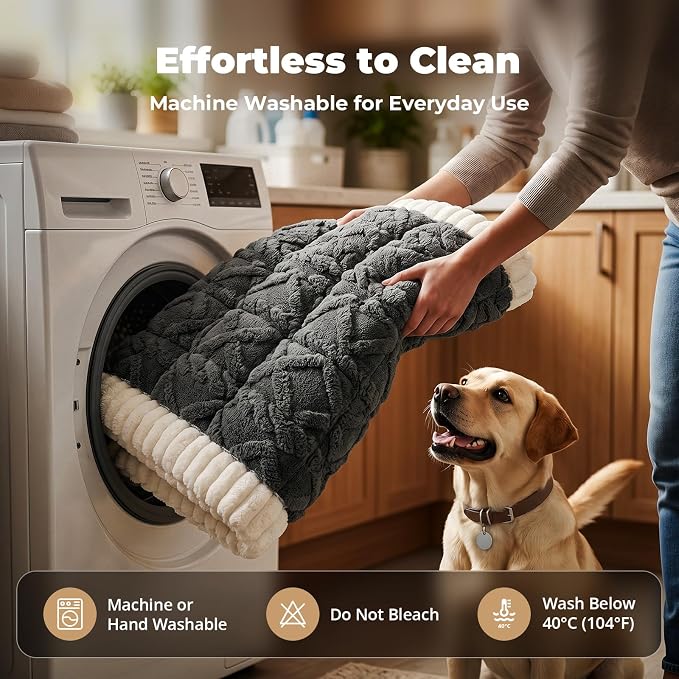 Avont Dog Bed for Car Back Seat, 2026 New Backseat Pet Bed Mat | 52.3"x23.6" Back Seat Pet Cover for Dogs Machine Washable Non-Slip Thick Plush Travel Mat for SUVs Trucks Camping - Dark Grey