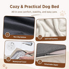 Comfort Expression Orthopedic Dog Bed for Extra Large Dogs with Bolster | Waterproof Dog Couch Bed with Washable Cover & Non-Slip Bottom, Supportive Egg Crate Foam XL Pet Bed, 45x35 Inch