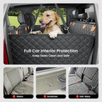 REEVAA Dog Truck Seat Cover for Back Seat, Hard Bottom, XL, Black+Orange | 450 lbs Extender, 45% More Space for 2-4 Large Dogs, Waterproof, Zippered Mesh Window, Fits Crew Cab Trucks & Large SUVs