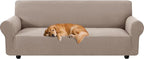 XINEAGE Stretch 4 Seater Slipcover, Non-Slip Pet Couch Cover,Khaki | Washable Furniture Protector, Elastic Bottom, Dogs & Cats Friendly, Scratch-resistant, Fast Setup, High Elasticity