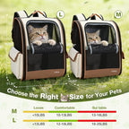 Lekereise Cat Backpack Carriers, Dog Carrier Backpacks with Breathable Mesh for Small Medium Cats Dogs Puppy Up to 18 Lbs, Pet Foldable Carrying Backpack Ventilated for Travel Hiking Collapsible