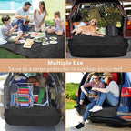 F-color SUV Cargo Liner for Dogs - Heavy Duty Cargo Cover for Mid-Size SUVs | Water Resistant, Bumper Flap, Non-Slip Mat, Car Trunk Dog Car Seat Cover Prevents Scratches Pet Hair Mud Dirt for Sedans Vans