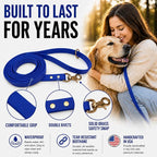 Gummy K9 Dog Leash, Biothane, Dog Training Leash, Made in The USA, 6 Feet, Various Sizes & Colors (3/4, Blue)