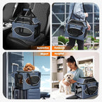 Lekereise Top-Expandable Pet Carrier 18x11x11Inch Delta American United Airline Approved Underseat to 15lbs Stable Car Travel Carriers for Small Dogs Cats with Locking Safety Zippers Anti-Scratch Mesh