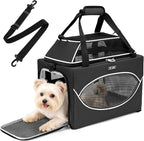 Lekereise Top-Expandable Pet Carrier 18x11x11Inch Delta American United Airline Approved Underseat to 15lbs Stable Car Travel Carriers for Small Dogs Cats with Locking Safety Zippers Anti-Scratch Mesh