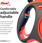 FLEXI® Xtreme Tape Retractable Dog Leash, Large, 26 ft - Orange/Black | German engineered, original flexi leash, durable quality for dogs up to 121 lbs, tangle-free, walking, reliable brake system