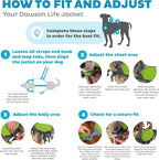 Outward Hound Dawson Swim Dog Life Jacket, High-Performance Neoprene Dog Life Vest for Swimming, Boating, and Water Safety, XL, Green