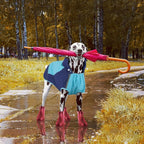 IECOii Dog Raincoat,Waterproof Rain Coat for Small Dogs,Adjustable Pet Rain Jacket with Hood,Lightweight Doggy Raincoats with Reflective Stripes,Blue,Small