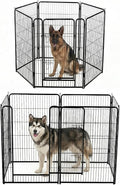NEWBULIG Dog Playpen for Indoor 40 Inch 6 Panels - Portable Heavy Duty Metal Pet Exercise Pen with Door, Foldable Small Medium Large Dog Puppy Playpen Fence for Outdoor RV, Camping, Yard, Garden