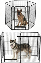 NEWBULIG Dog Playpen for Indoor 40 Inch 6 Panels - Portable Heavy Duty Metal Pet Exercise Pen with Door, Foldable Small Medium Large Dog Puppy Playpen Fence for Outdoor RV, Camping, Yard, Garden
