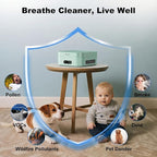 Air Purifiers for Home, 2 Filter, Plug-in, Quiet H13 True HEPA Purifier Car | Portable, Travel/RV/Desk/Bedroom/Office, 600 Ft², Captures Smoke/Odor/Pet Dander, Timer, USB Powered - Green
