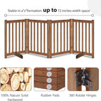 LZRS Freestanding Extra Wide Dog Gate 80" W x 30" H Solid Wooden Pet Gate for Doorways, Stairs, Hallways,Kitchens& Long Areas, Expandable & Foldable with Support Feet,Indoor Use,Oak