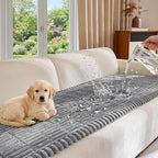 FUANGUI Waterproof Couch Cover Sofa Cover for Dogs and Pets Sofa Protector | Non-Slip Washable Fuzzy Soft Cat Bed Sofa Slipcover for 2-3 Cushion Couch Sofa Pet Friendly, Grey, 27.6" x 94.5", 1 pcs