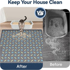Silicone Cat Litter Mat 40" x 28" Cat Mat for Litter Box, Dark Grey | Extra Large Litter Box Mat, Waterproof Cat Litter Trapping Mat, Non-slip, Leakproof Kitty Litter Mat with Bone Pattern