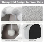 Avont Cat Bed Cave for Indoor Cats, Semi-Enclosed with Washable Cushion | Anti-Slip Bottom, Warm Plush, for Kittens & Small Dogs Under 10 lbs (M)