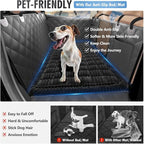 Backseat Dog Bed Non-Slip, Dog Bed for Car Back Seat Soft and Comfortable, Back Seat Pet Bed Mat for Travel, Pet Car Blanket for Backseat Extender and Seat Covers Black (51”X 23.5”)