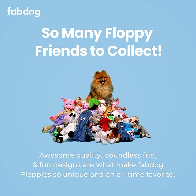 fabdog Floppies Plush Dog Toy - Cute & Durable Squeaky Dog Toys - Best Squeak Toy for Puppies and All Breeds | Ideal Pet Gift| Small Cow