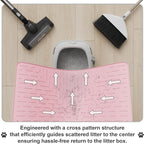 Large Cat Litter Mat, 31.5x23.6 Silicone Trapping Mat Pink | for Kitty Litter Box, Easy Clean, BPA Free Rubber, Center Litter Collection, Easy Pour-Back, Waterproof, Odor-Resistant