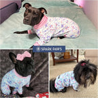 Spark Paws Dog Pajama, Dog Recovery Suit Male, Onesie, Ultra-Soft and 4-Way Stretch, for Small Medium and Large Breed - Butterfly Dreams - 2XL