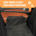 Active Pets Waterproof Hammock Standard Car Seat Cover, Fits Sedans Hatchbacks Crossovers Coupes Compact Vehicles, Secure Convertible Travel Bed Protects Backseat Cargo from Dogs, Black w/Blue Trim