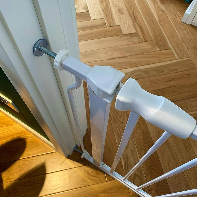 BalanceFrom Easy Walk-Thru Safety Gate for Doorways and Stairways with Auto-Close/Hold-Open Features, 30-Inch Tall, Fits 29.1-33.8 Inch Openings, White | 30" Tall Gate for Doorways and Stairways with Auto-Close/Hold-Open