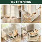 FXW AuraSpace Pro Acrylic & Wire Mesh Indoor Dog Playpen, 32" H, 6 Panels | Clear View, Heavy-duty Metal, Flexible Layouts, Easy Walk-Through, For Small & Medium Dogs, Patented