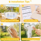 Aysoner Suction Cat Window Perch: 6 Suction Cups Sturdy Hold Up to 45lbs | 1-Second Stick on Glass & No-Drill - Heavy Duty Indoor Hammock Seat for Chunky Cats Safety to Sunbathe & View