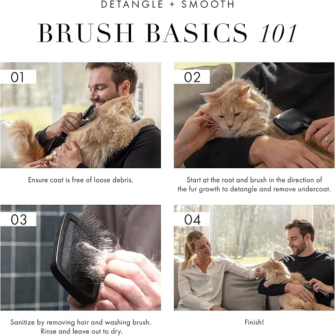 Tweezerman Slicker Brush for Pets-Grooming Brush with Coated Bristles