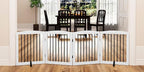 PUPETPO Freestanding Pet Gate for Dogs, Foldable Wooden Dog Gate for House, Indoor Dog Gate for Stair, Doorway, Gates for Dogs Indoor, 80 Inch Wide, 4 Panels 24",White