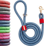 Nylon Rope Dog Leash, Blue, 5 FT - 3/5" | Reflective, Handmade Braided, Heavy Duty, For Medium Large Dogs