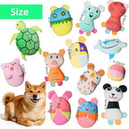 32-Pack Small Squeaky Dog Toys Bulk, Cute Fruits & Animal Stuffed Plush Puppy Toys, Soft Teething Toy Bundle for Small Medium Dogs & Puppies