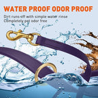 Viper Biothane K9 Working Dog Leash Waterproof Lead for Tracking Training Schutzhund Odor-Proof Long Line with Solid Brass Snap for Puppy Medium and Large Dogs 6ft, Violet Purple