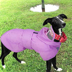 Kuoser Dog Raincoat, Waterproof Dog Rain Jacket with Clear Hooded Double Layer, Lightweight Reflective Dogs Rain Coat with Adjustable Belly Strap, Rain Coats for Medium Large Dogs Outdoor Wear, Pink L