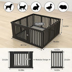 11 Panels Plastic Dog Playpen, Expandable & Durable Pet Fence - Indoor & Outdoor Portable with Secure Locking Door, Durable Safety Play Pen with Puppy, Cat, Small Animal(Black, 23.62" H)